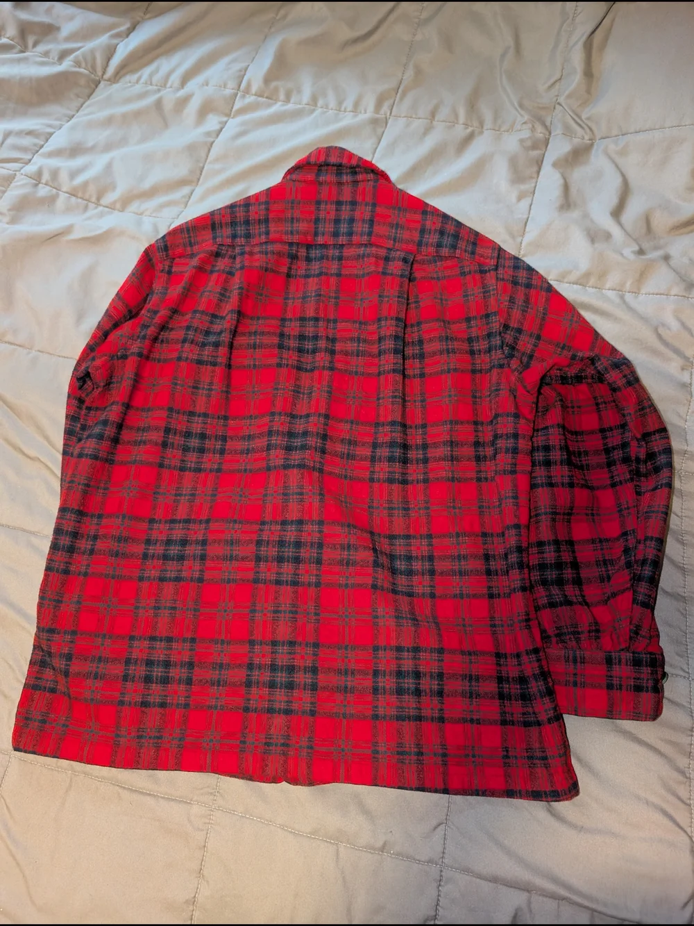 1960's Medium Pendleton Red & Black Plaid Wool Shirt Jacket